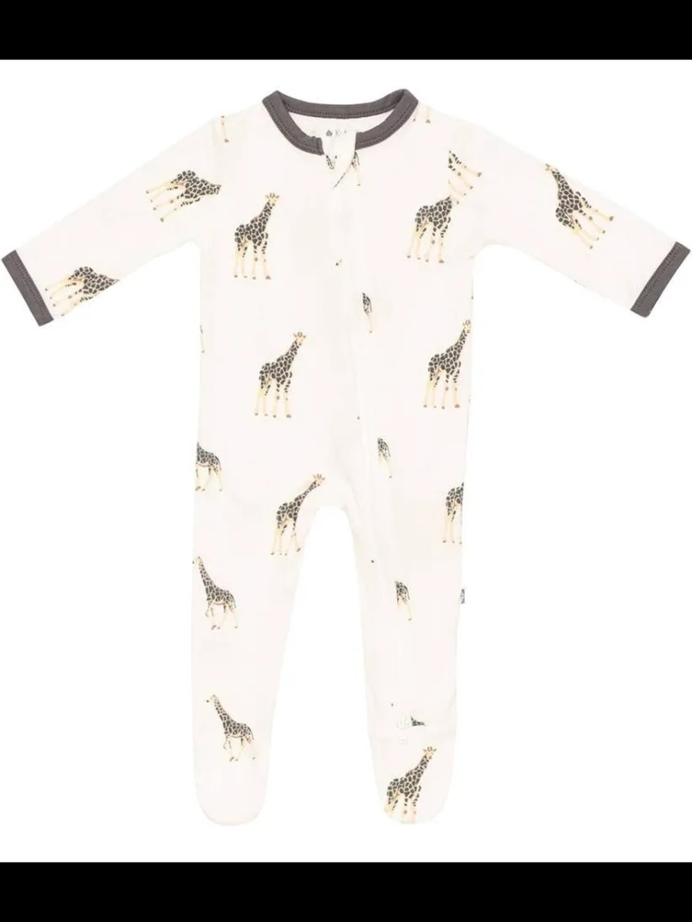 Kyte Baby Bamboo Zipper Footie Pajamas in Giraffe, Newborn